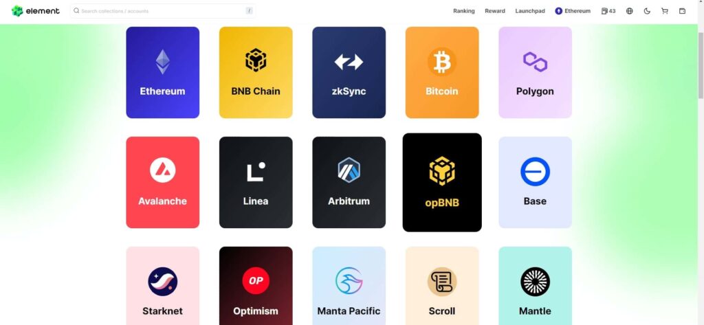 Element Marketplace NFT Dapps